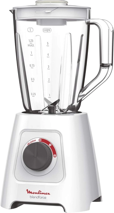 Moulinex Plastic Blender with Chopper, 600W, 1.75L, White, LM42X127