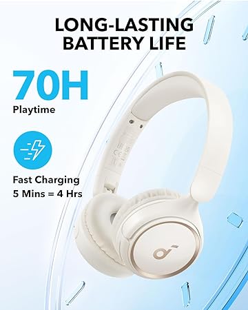 Anker Soundcore H30i On-Ear Bluetooth Headphones White