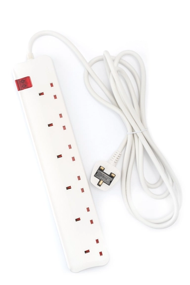 Legrand Power Extension Cord 6 Sockets 3M Long Cord White