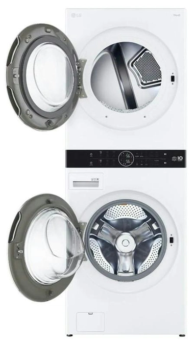 غسالة 21 ك ونشاف 16 ك LG WashTower امامية ابيض WK2116WHT
