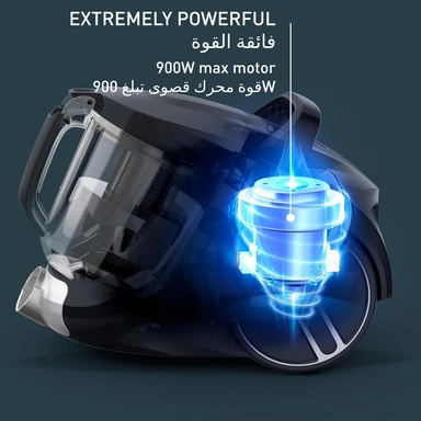 Tefal Bagless Vacuum Cleaner, 900W, Black/Blue, TW4B71HA