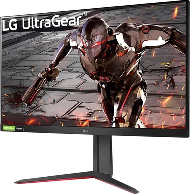 LG شاشة الألعاب ذات الدقة العالية الكاملة طراز UltraGear™‎ مقاس ﻿31.5 بوصة التي تتميز بمعدل تحديث يبلغ 165 هرتز وبميزة تقليل ضبابية الحركة بمقدار 1 مللي ثانية والمتوافقة مع تقنية NVIDIA® G-SYNC®‎