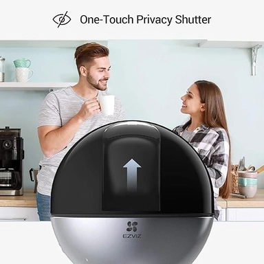 EVIZ C6W Smart Indoor WiFi Camera 4MP 2K Auto Zoom 360°Black