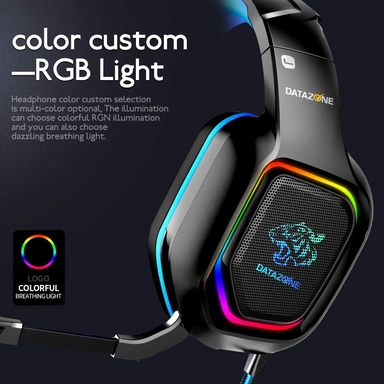 Datazone G2200 Pro Gaming Headphone RGB Ps5  Black Red