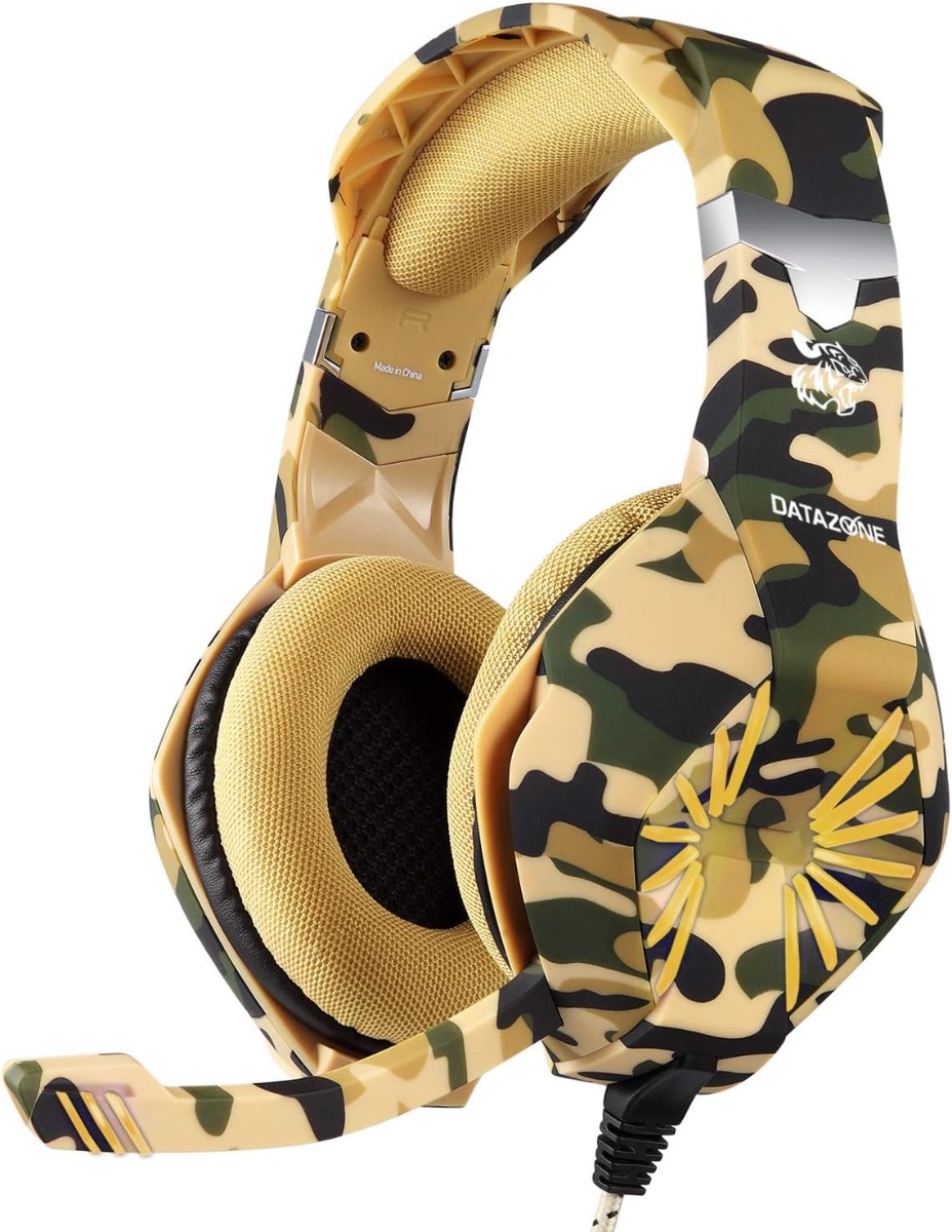Datazone Wired Over Ear Gaming Headphone Camo Yellow