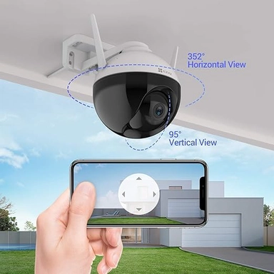 ايزفيز، كاميرا مراقبة خارجية، 3K، دوران 360°، رؤية ليلية، تحريك وإمالة، C8c