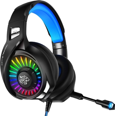 داتازون, سماعة رأس الاحترافية للألعاب RGB PS5 ,أسود أزرق