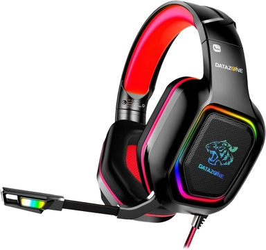 Datazone G2200 Pro Gaming Headphone RGB Ps5  Black Red