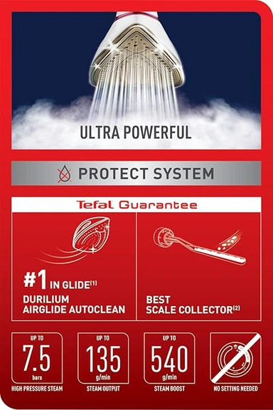Tefal Steam Iron, 2600W, Red, GV9220G0