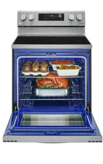 LG 6.3 cu ft. Smart Wi-Fi Enabled Fan Convection Electric Oven with Air Fry & EasyClean®, LREL6323S