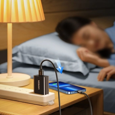 يوجرين , كابل USB-A إلى لايتنينج  ,نيكل 2 متر ,أسود