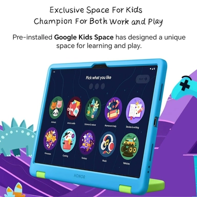 هونر، باد اكس 8 ايه، 128 جيجا، 4 جيجا، وايفاي، اصدار للاطفال، رمادي مع غطاء