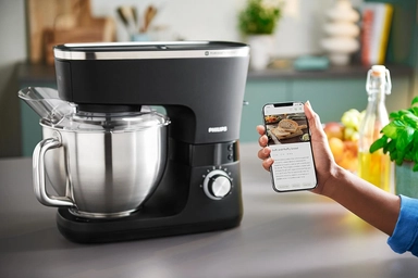 Philips Stand Mixer 5.5 Liter 1000 Watt Black/Silver, HR7962/01