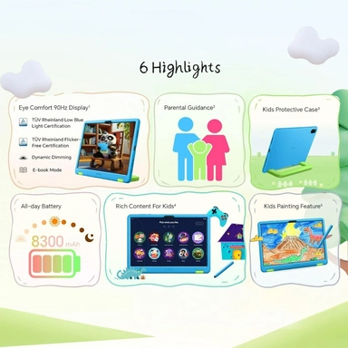هونر، باد اكس 8 ايه، 128 جيجا، 4 جيجا، وايفاي، اصدار للاطفال، رمادي مع غطاء