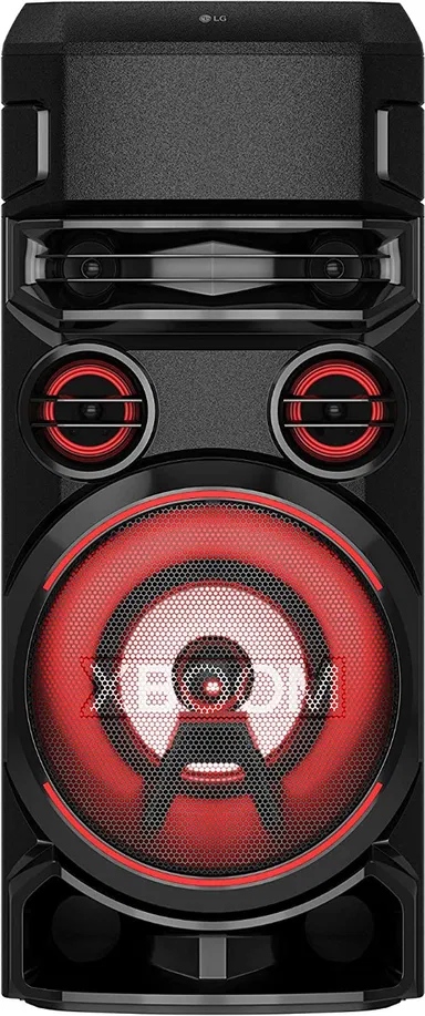 LG XBOOM RN7 Tweeter 2''x2, Mid 3''x2, Woofer 8'', Super Bass Boost, Dual Bass Blast, Party Strobe, DJ App & DJ Pad, Karaoke Star & Vocal Sound control, Guitar Input