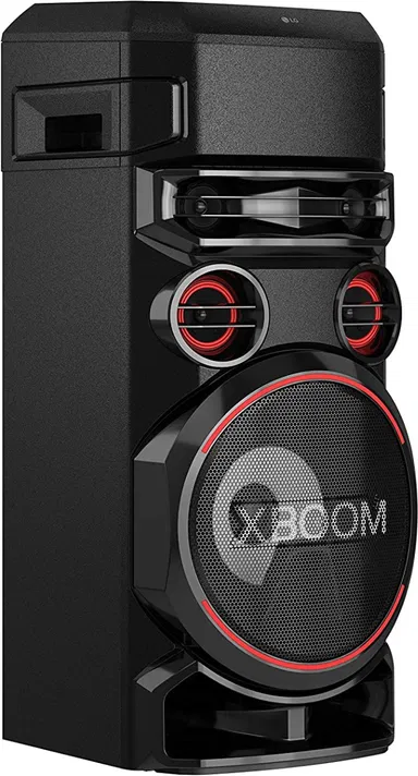 LG XBOOM RN7 Tweeter 2''x2, Mid 3''x2, Woofer 8'', Super Bass Boost, Dual Bass Blast, Party Strobe, DJ App & DJ Pad, Karaoke Star & Vocal Sound control, Guitar Input