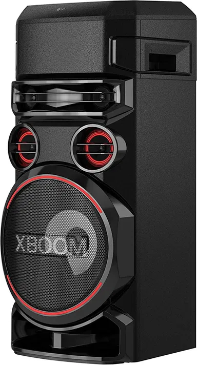 LG XBOOM RN7 Tweeter 2''x2, Mid 3''x2, Woofer 8'', Super Bass Boost, Dual Bass Blast, Party Strobe, DJ App & DJ Pad, Karaoke Star & Vocal Sound control, Guitar Input