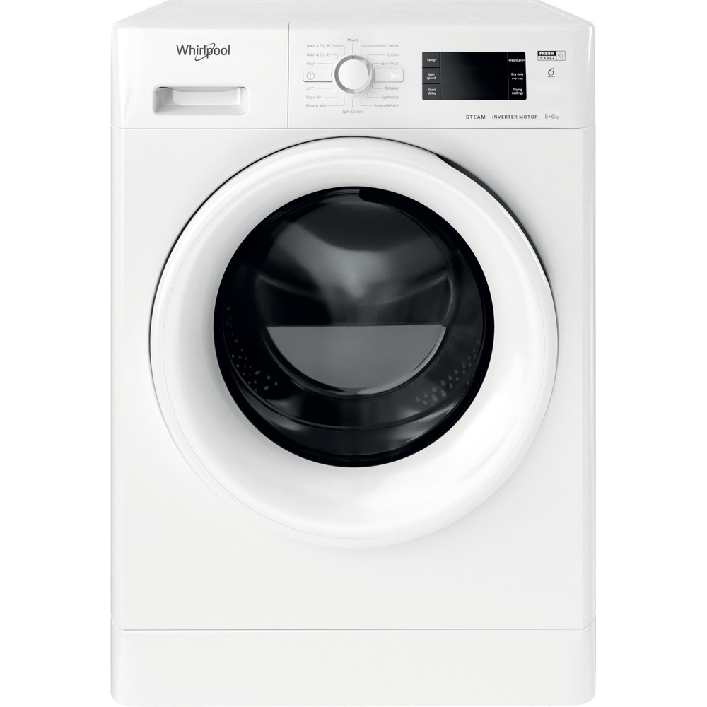 Whirlpool automatic washing machine, 9 kg, front facing, white, WMX91200W60HZ