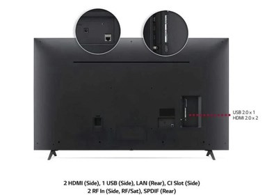 تلفزيون UP77 ذكي فائق الوضوح (UHD) من إل جي مقاس 55 بوصة بدقة 55UP7750PVB ,4K