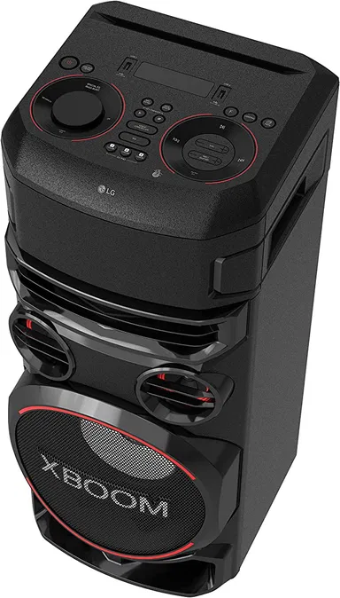 LG XBOOM RN7 Tweeter 2''x2, Mid 3''x2, Woofer 8'', Super Bass Boost, Dual Bass Blast, Party Strobe, DJ App & DJ Pad, Karaoke Star & Vocal Sound control, Guitar Input