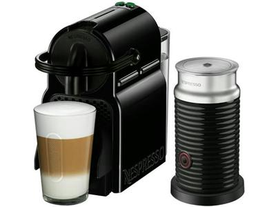 Nespresso Inissia Coffee Machine + Aeroccino3, 0.7 L., 1260 Watts, Black, D040BK+ 3694BK