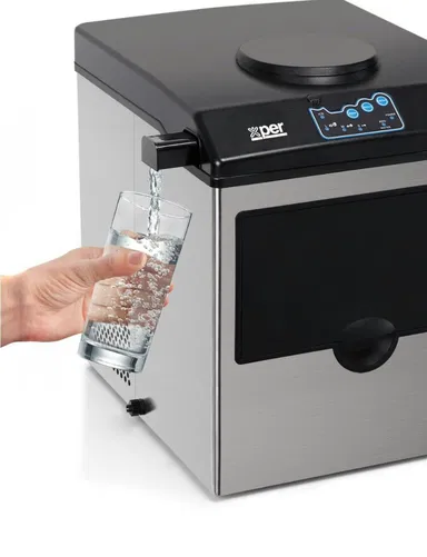 Xper Ice Maker With Water Dispenser 1.6 liters, Bottle-Operated, Steel, XPIM-40SS