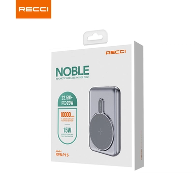 Recci Power Bank 10000mAh PD Gray