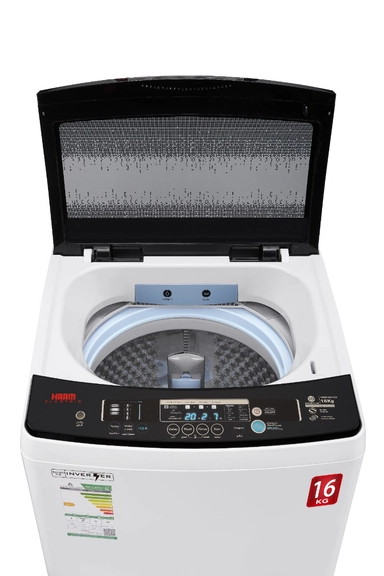 HAAM Top Load Washing Machine 16 Kg inverter, White, HWM16W-21N