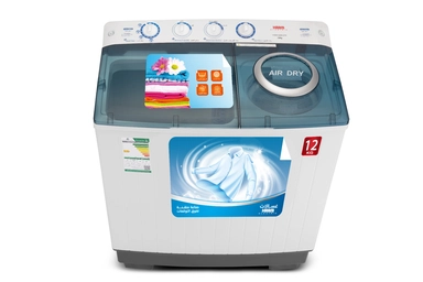 Haam Twin Tub Washing Machine 12Kg, White, HWM12000-21N