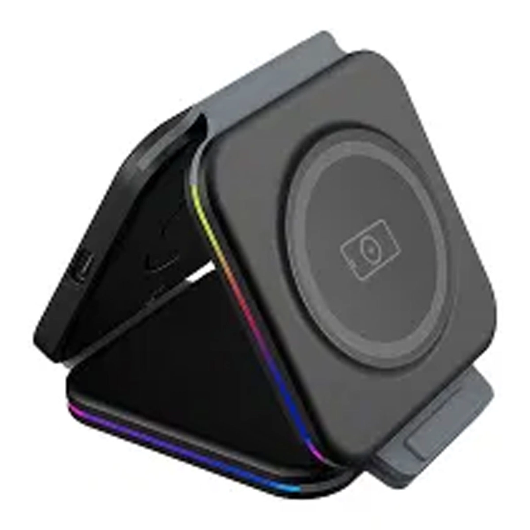 Baykron Foldable Wireless 3-In-1 Charger Black