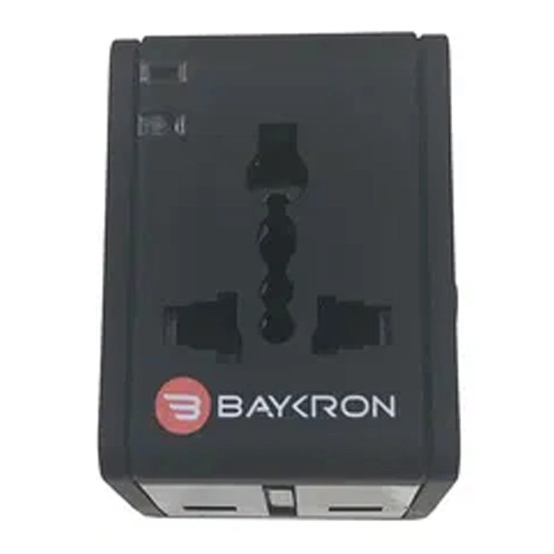 Baykron Universal Travel Adapter 2A with Dual USB Port Black