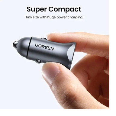 UGREEN A+C Dual Port Car Charger PD 30W Gray Black