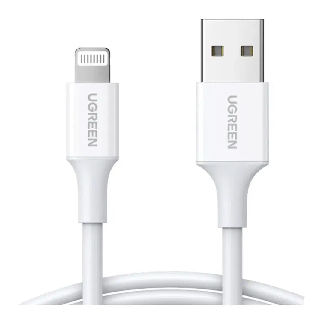 يوجرين , كابل USB-A إلى لايتنينج  ,نيكل 1 متر ,أبيض