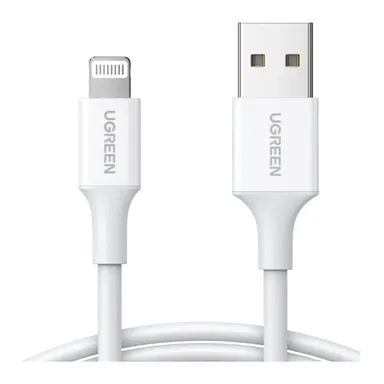 يوجرين , كابل USB-A إلى لايتنينج  ,نيكل 1 متر ,أبيض