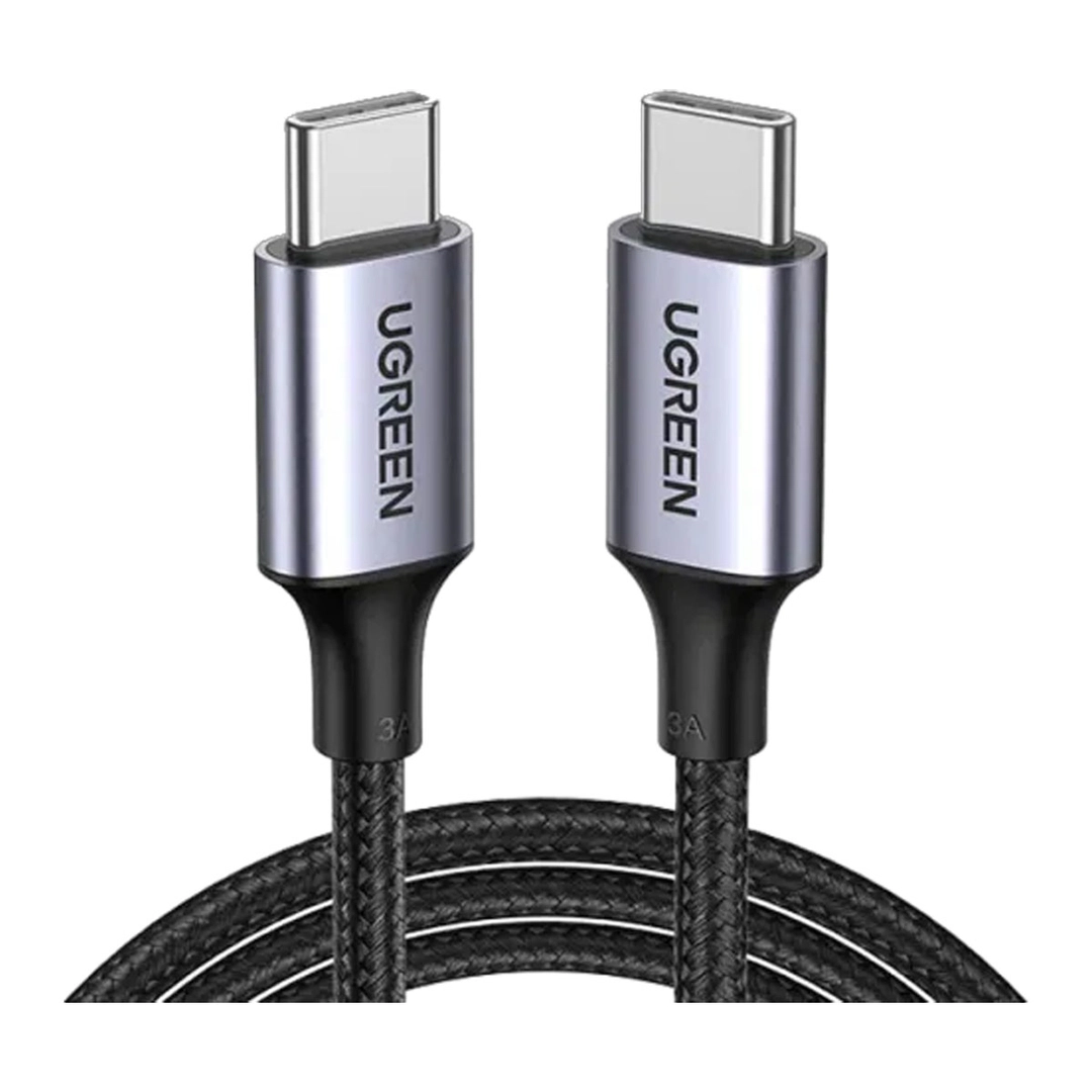 يوجرين , سلك شاحن يو اس بي 2.0 نوع سي , بطول 1 متر , أسود رمادي