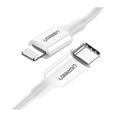 يوجرين , كابل USB-C إلى Lightning M/M بغطاء مطاطي بطول 2 متر ,أبيض