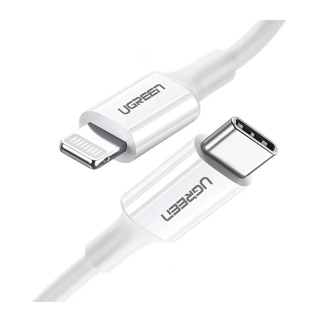 يوجرين , كابل USB-C إلى Lightning M/M بغطاء مطاطي بطول 2 متر ,أبيض