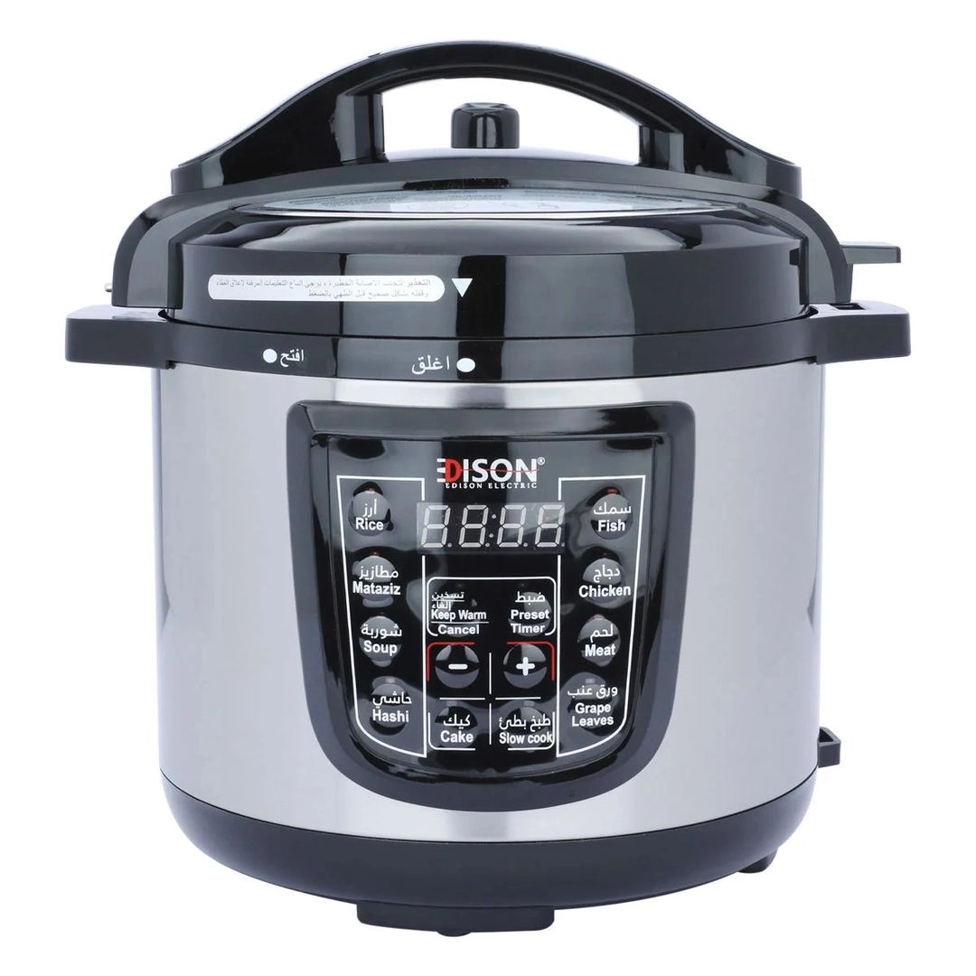 Edison Electric Pressure Cooker 800 Watts, 4 L., Granite, Steel * Black, GT401-W