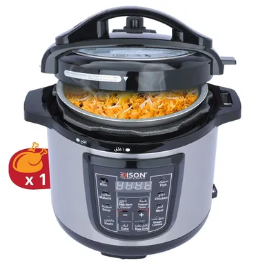 Edison Electric Pressure Cooker 800 Watts 4 L. Granite Steel Black GT401 W