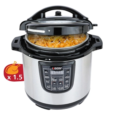 Edison Electric Pressure Cooker 1000 Watts, 6 L., Granite, Steel * Black, GT601-W