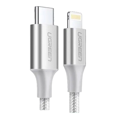 يوجرين , كابل بيانات للشحن والمزامنة من USB إلى USB-C بطول 1 متر ,أبيض