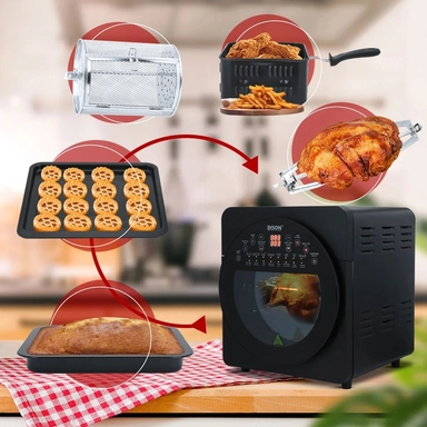 Edison Air Fryer 1700 Watt, 14.5 Liter, Black, AF521T/BK