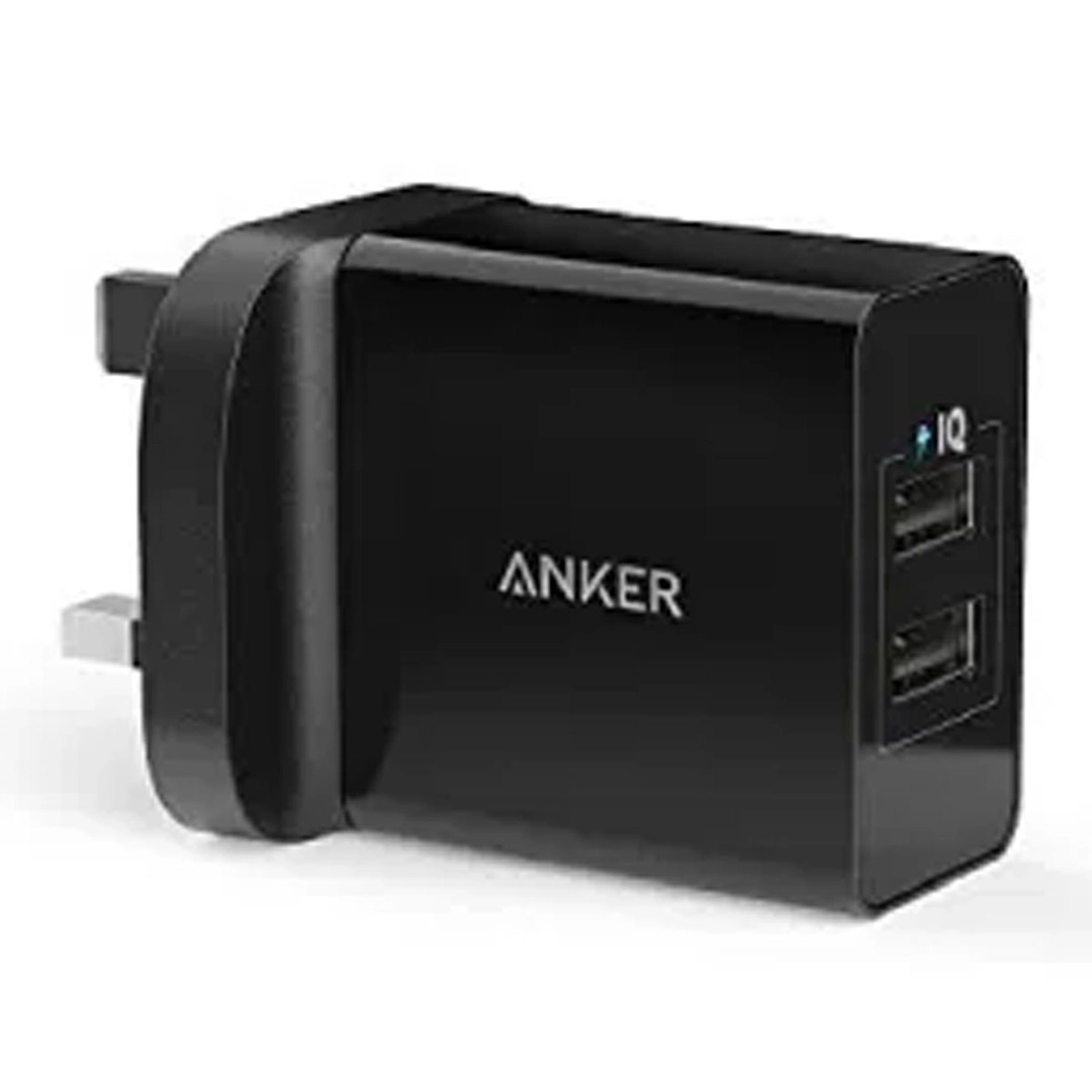 Anker 24W 2-Port USB Charger UK Black