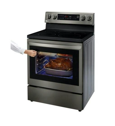 LG 6.3 cu ft. Smart Wi-Fi Enabled True Convection InstaView® Electric Oven with Air Fry, LREL6325D