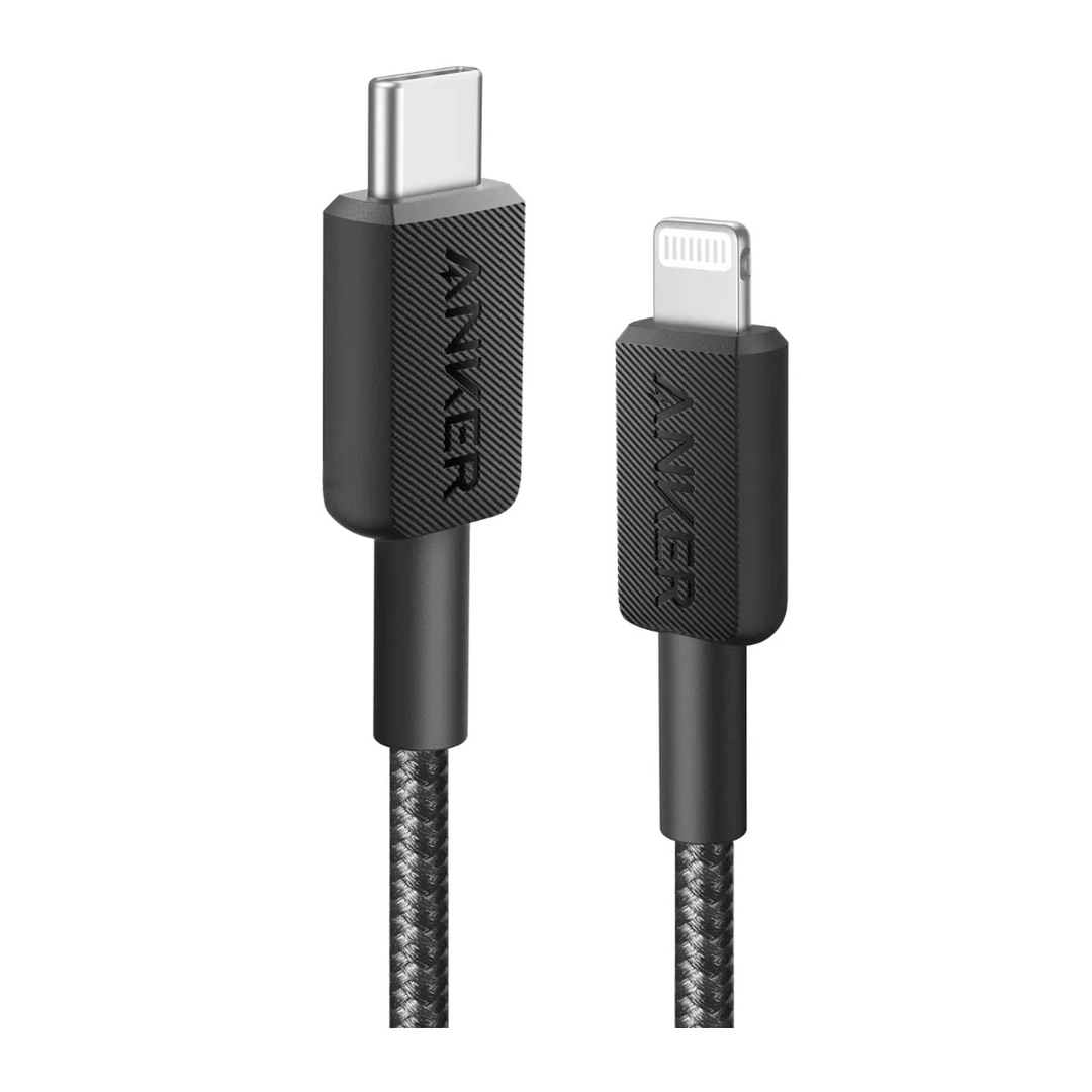 أنكر , 322 USB-C إلى كابل Lightning مضفر 3 أقدام, أسود