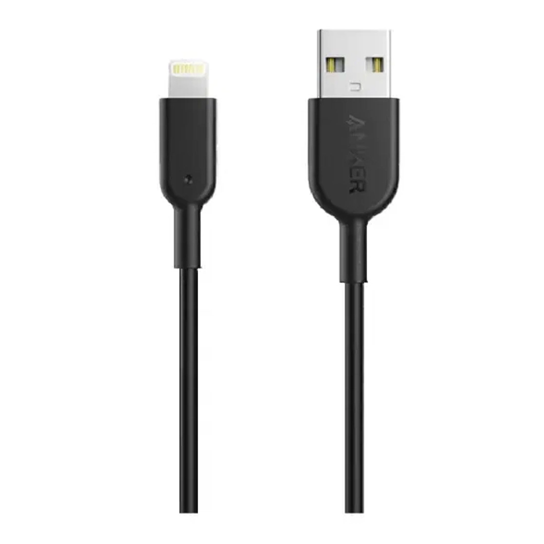 سلك شاحن انكر باورلاين الاصدار الثاني من USB الى ايفون بطول 90 سم اسود