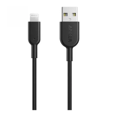 أنكر , كابل باورلاين بمدخل USB A إلى لايتنينج 6أقدام , أسود 