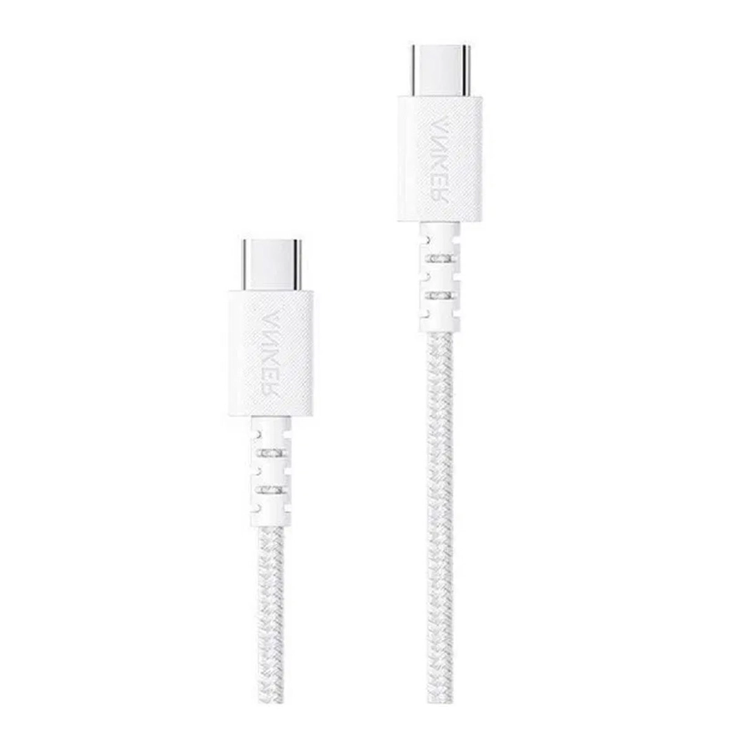 سلك شاحن انكر باورلاين بلس الاصدار الثالث من Type-C الى Type-C بطول 90 سم ابيض