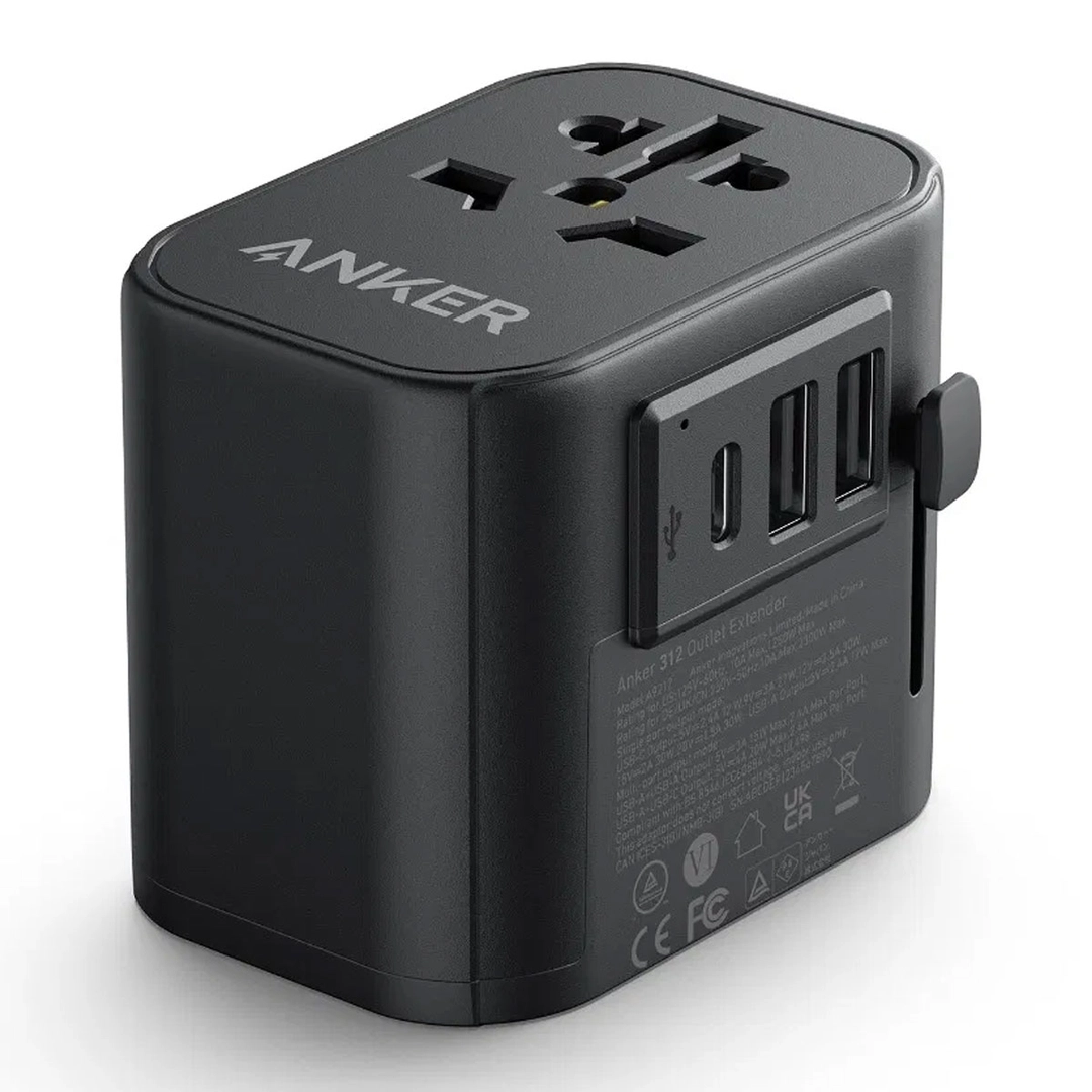 Anker Power Extend USB-C Travel Adapter Black