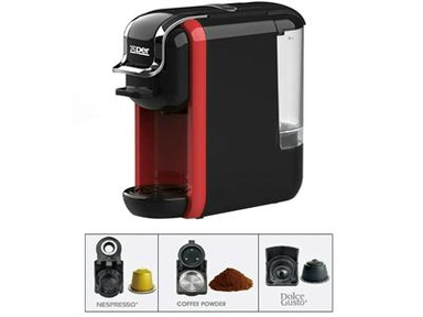 Xper coffee maker for capsules and coffee, 1450 Watts, 19 Bar, Red, XPC-90R